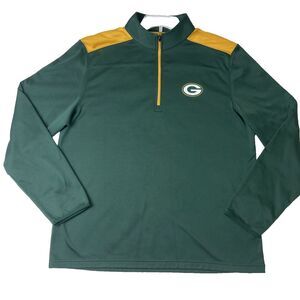 Green Bay Packers Football NFL Team Apparel 1/4 Zip Lightweight Pullover Mens XL